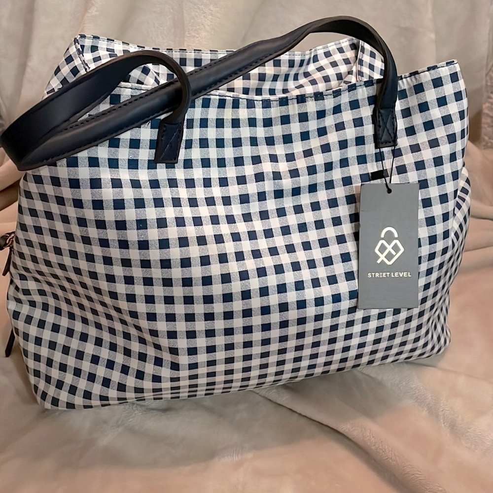 Anchorage Gingham Print Tote